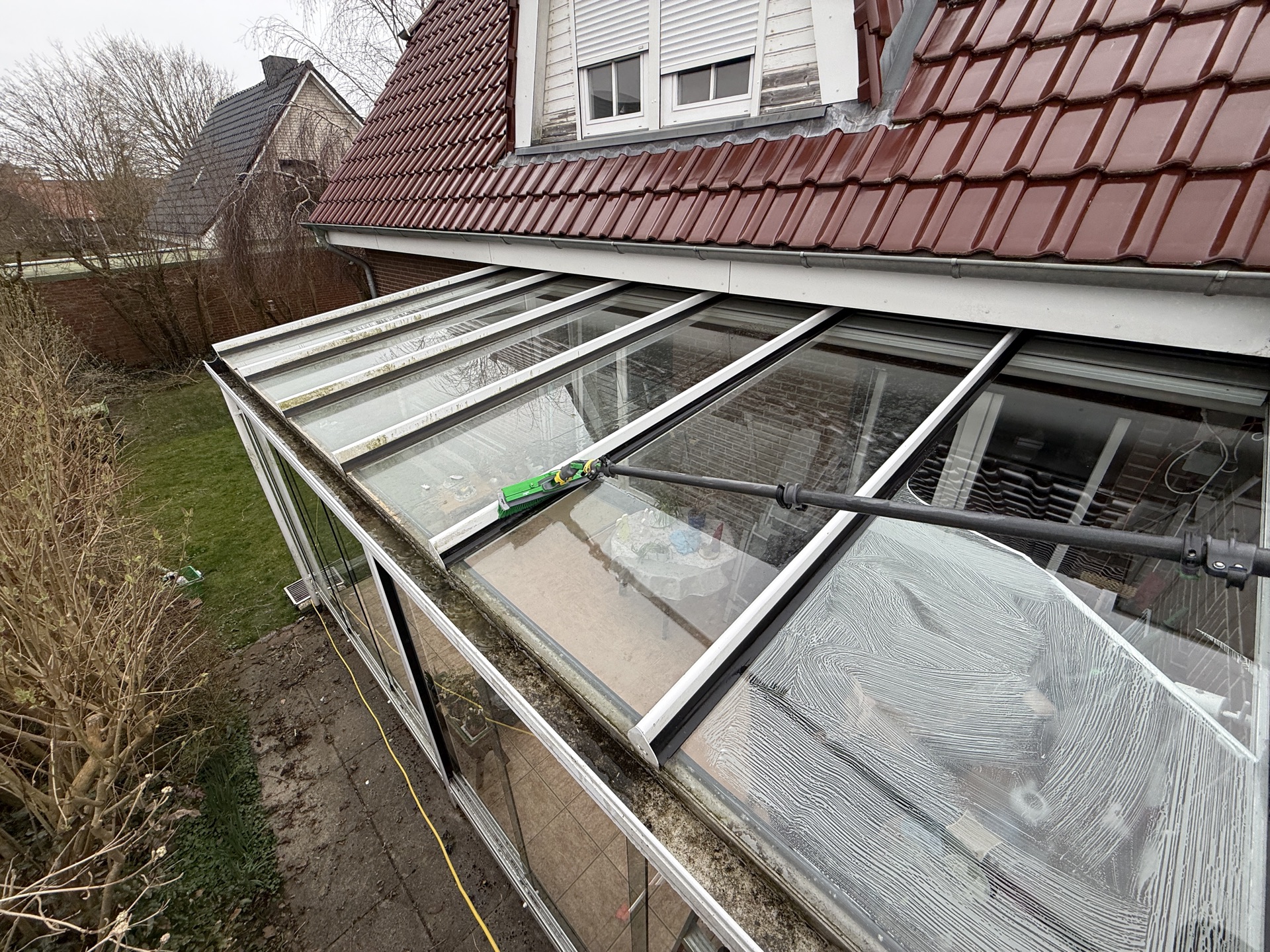 NordFlut Wintergartenreinigung mit Reinwasser-System Nordseeküste